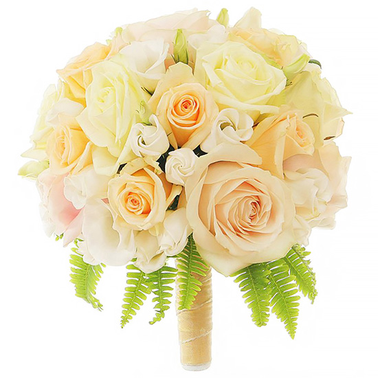 Свадебный букет невесты с кремовыми розами №228