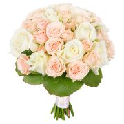 Свадебный букет невесты с кустовыми и одноголовыми розами №230