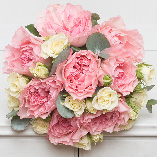 Свадебный букет невесты с пионовидными розами №236