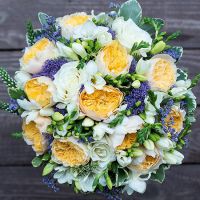 Свадебный букет невесты с пионовидными розами №243