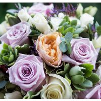 Свадебный букет невесты с сиреневыми розами №245