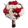 Свадебный букет невесты с красными пионовидными розами №250