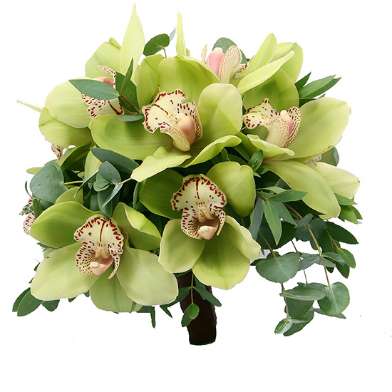Свадебный букет невесты с зелеными орхидеями №273