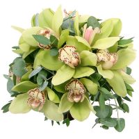 Свадебный букет невесты с зелеными орхидеями №273