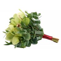 Свадебный букет невесты с зелеными орхидеями №273