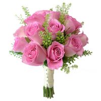 Свадебный букет невесты с розовыми розами №288