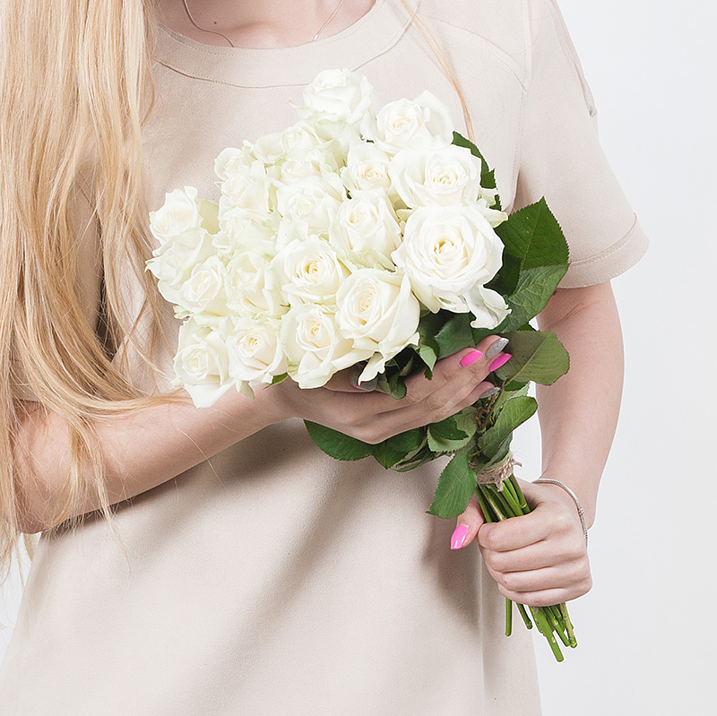 Букет белых роз «Полярная звезда»