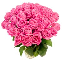 51 розовая роза (50 см)