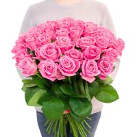 51 розовая роза (50 см)
