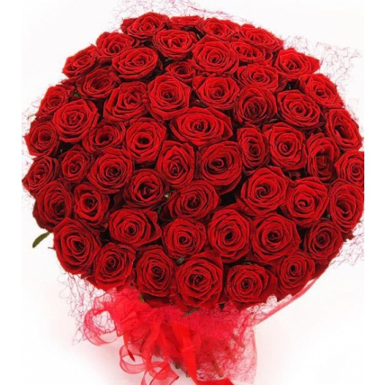 51 красная роза «Гран-при»