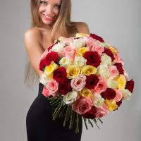 Букет из 51 розы микс