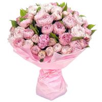 Букет из 51 пиона «Райское наслаждение»