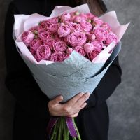 Букет с пионовидными розами «Мисти бабблс» (19 шт) №11