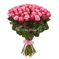 101 розовая роза «Дип Вотер»