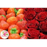 Сердце из 25 роз с клубникой