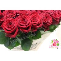 101 красная роза  в  форме сердца