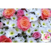 Мегамикс из кустовых хризантем и роз