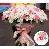 Мегамикс из кустовых хризантем и роз