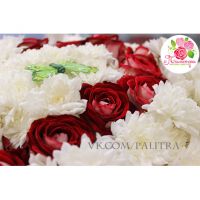 Букет из  хризантем кустовых и роз «Люксор»