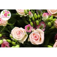 Корзина из 101 розы и 100 лизиантусов