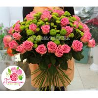 Букет с розами и хризантемами