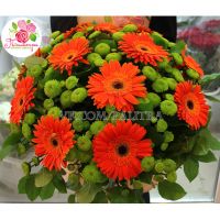 Букет с герберами и хризантемами