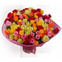 101 роза «Контрастный микс»