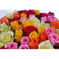 101 роза «Контрастный микс»