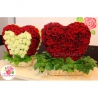 Сердце 3D из 201 розы  в корзине (цена за 1 сердце)