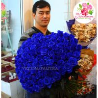 Сердце из 101 синей розы (80см)