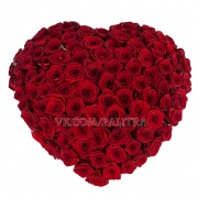 101 красная роза в форме сердца