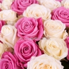 101 роза: розовая + белая